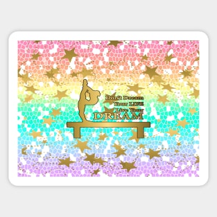 Pastel Rainbow Mosaic and Gold Stars Dream Design- Gymnastics Design Sticker